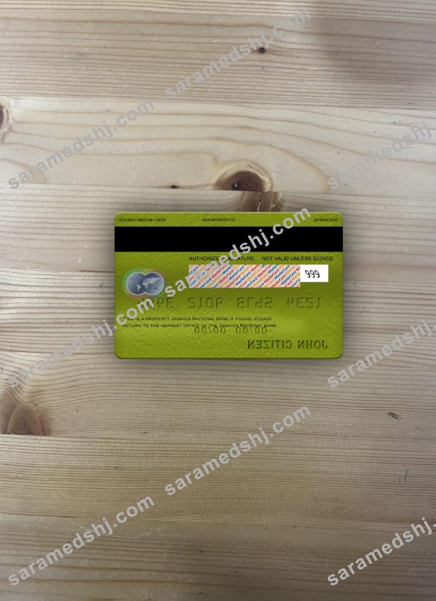 Jamaica National Bank mastercard photolook back